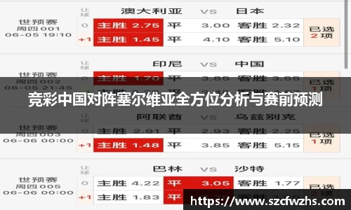 竞彩中国对阵塞尔维亚全方位分析与赛前预测